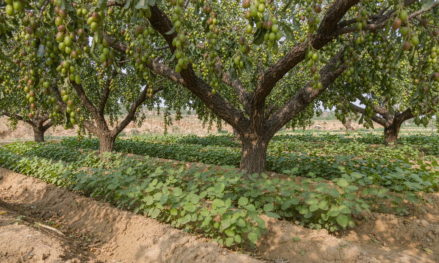 林上种枣、林下种豆的立体种植模式